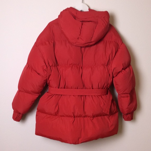 Red Belted Puffer Jacket from Storets - Picture 2 of 4
